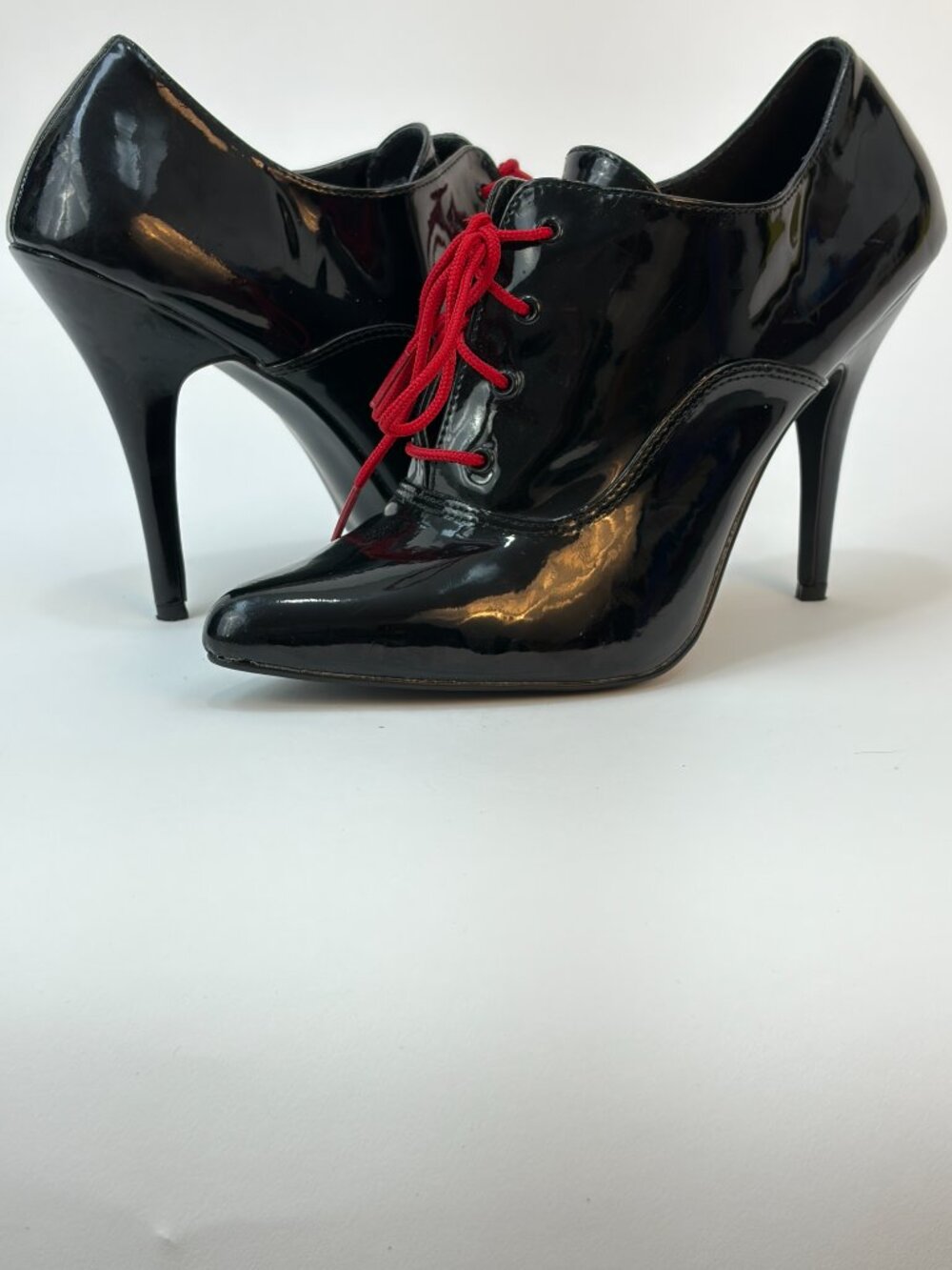 Pleaser Black Patent Stiletto Booties Boots Shoes Shooties Goth Halloween Sz 11